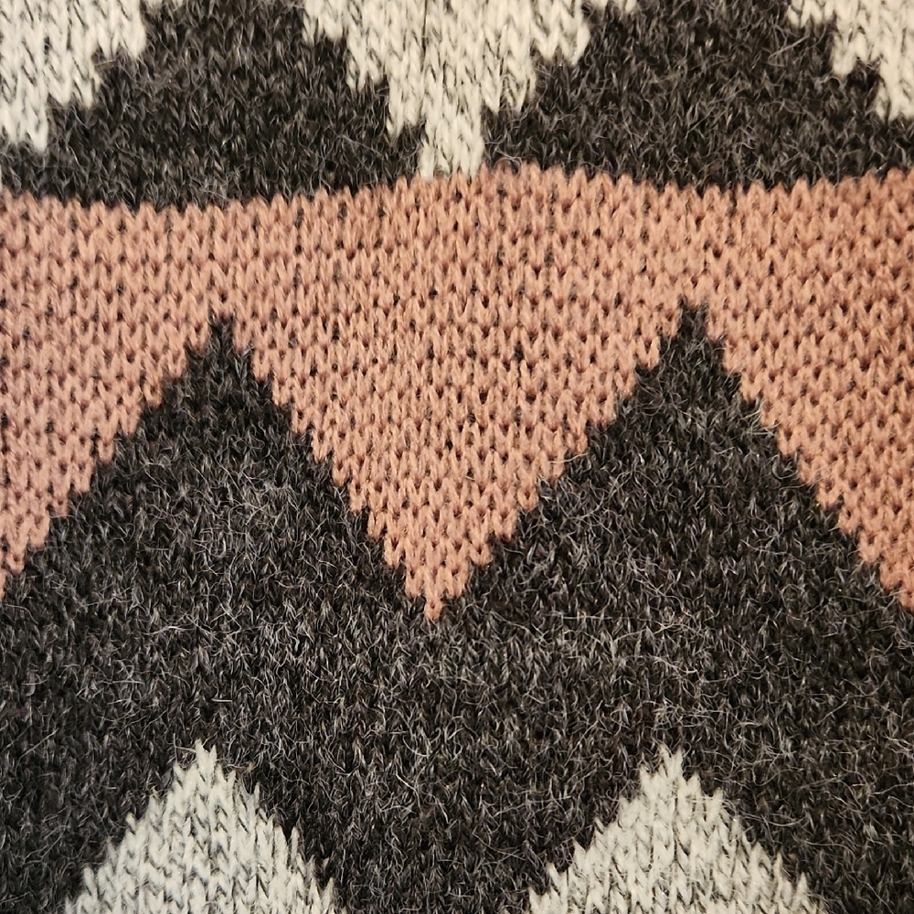 Geometric Gray and Pink Women's Cardigan - Picture 3 of 5